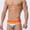 Red, variant on Mens Striped Swim Brief, Low Rise Triangle Bikini Bottom with Support Pouch, Quick Dry 100% Polyester, Blue, M-XXL,Size M