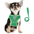 thumbnail image 1 of LAICAIW Dog Harness and Leash Set, No Pull Reflective Adjustable Pet Soft Mesh Chest Vest Harnesses Easy Control for Small Medium Dogs and Cats Outdoor Walking (Green, S (12-13.5'')), 1 of 7
