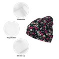 thumbnail image 3 of Yiaed Daisies Flowers Print Winter Beanie for Men Women, Fleece Lined Beanie Soft Warm Knit Hat Ski Stocking Cuffed Ca, 3 of 6
