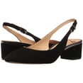 thumbnail image 3 of Sam Edelman Lorene Suede Low Block Heel Slingback Dress Pump Black Suede (BLACK, 5), 3 of 4