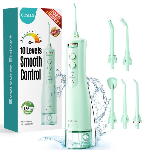 Hilo dental y hilo dental inalámbricos COSLUS E40 (WFP14), color verde