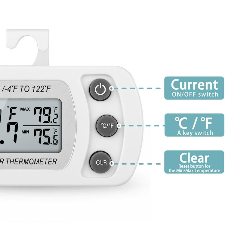 TSV Refrigerator Thermometer, Digital Freezer Room Thermometer with Max/Min  Record for Kitchen Home Restaurant 