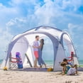thumbnail image 5 of UNP Easy Beach Tent 12 X 12ft Pop Up Canopy UPF50+ Tent with Side Wall, Ground Pegs, and Stability Poles, Sun Shelter Rainproof, Waterproof for Camping Trips, Backyard Fun, Party Or Picnics (White), 5 of 10