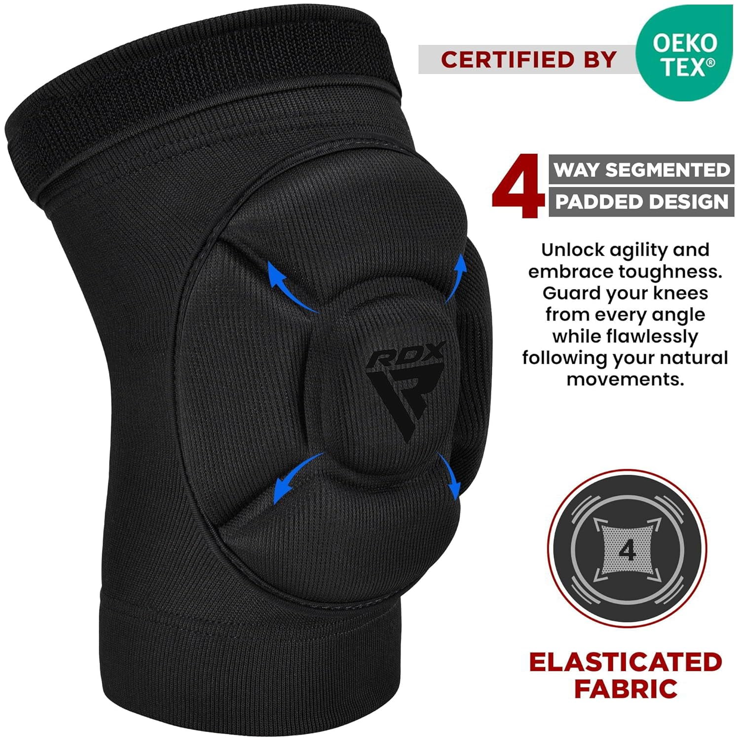 RDX knee pads for MMA kickboxing and Muay Thai training, foam padded Support Guard