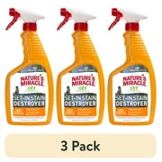 (3 pack) Nature’s Miracle Oxy Formula Set-In Stain Destroyer for Cats, Orange Scent, 24 oz