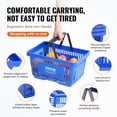 thumbnail image 4 of VEVOR Panier d'Achats Panier d'Épicerie Portable 12 Pcs 24 L avec Poignée et Support Bleu, 4 of 9