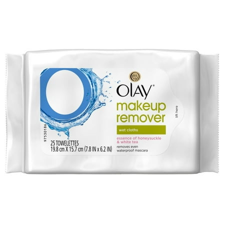 Olay Make-Up Remover Towelettes 25 Count White Tea (Pack of 3)