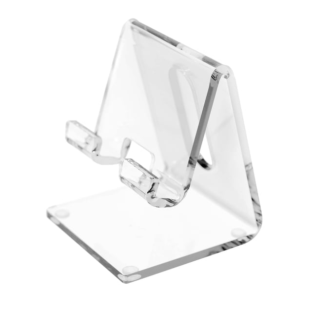 Soporte de teléfono acrílico OfficeGoods para pantallas de 4 a 8 pulgadas, transparente