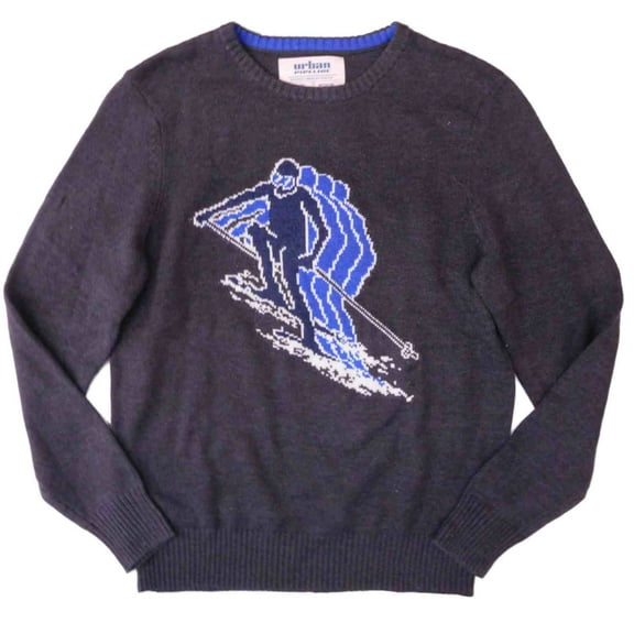 Urban Pipeline Mens Dark Gray Ski Dude Crewneck Sweater L