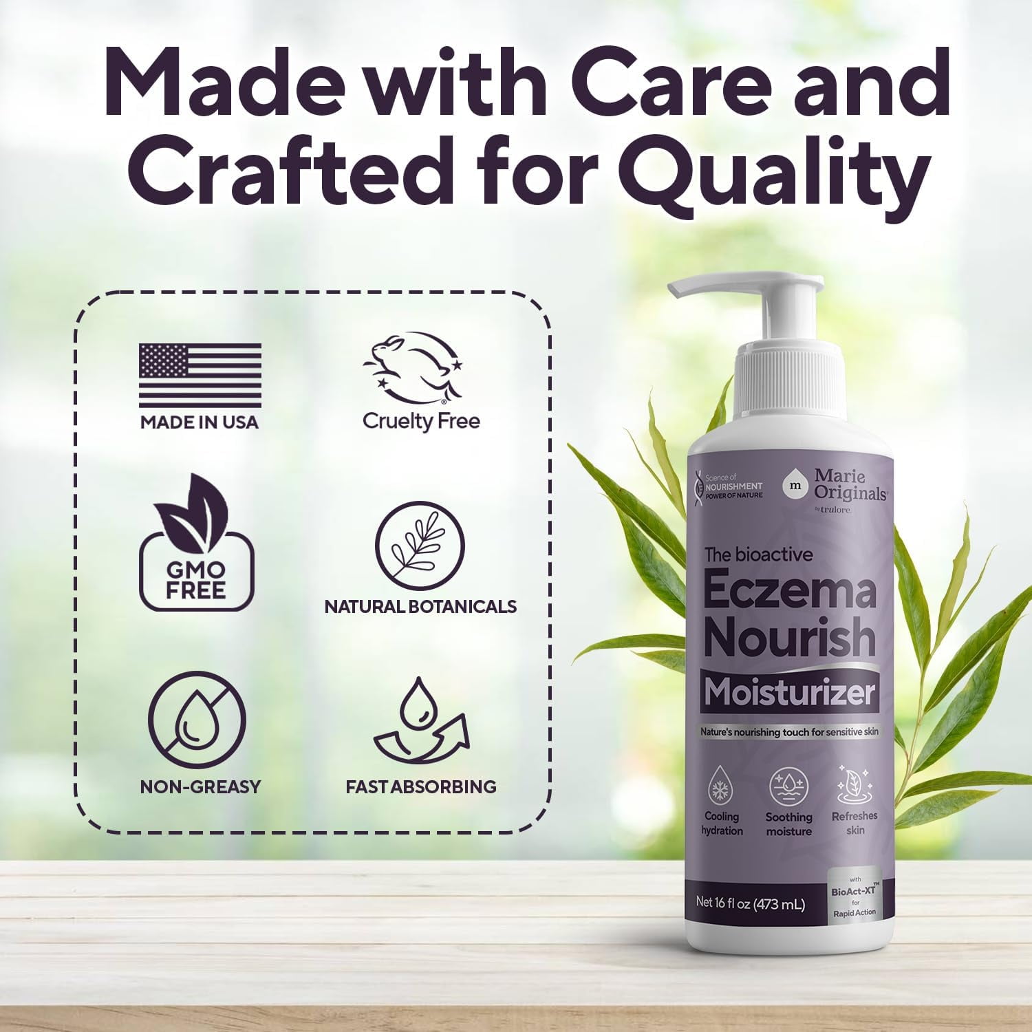 Marie Originals Eczema Nourish Moisturizing Lotion, Hydrating Cream for Dry, Itchy & Sensitive Skin, Hypoallergenic (2pack)