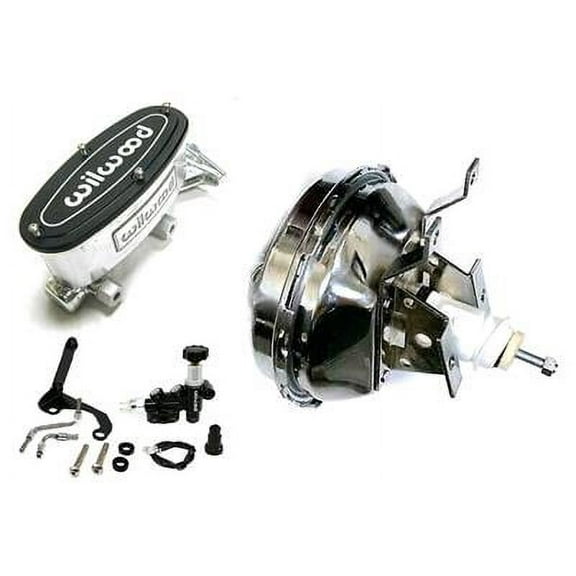 9" Chrome Power Brake Booster 1-1/8" Wilwood Master Cylinder   Prop Valve Kit for Chevy Corvette