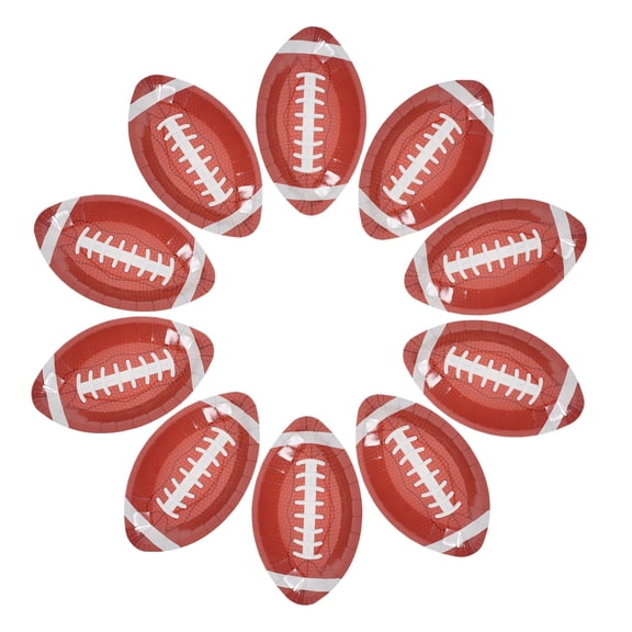 Supvox Light Brown Football Themed Disposable Paper Plates for Party to Serve Food 20pcs