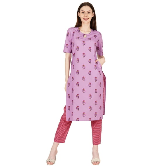 Phagun 2 Pcs Printed Kurta Pajama Set For Womens, Cotton Ethnic Set Indian Wear