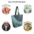 thumbnail image 7 of FORMRS Womens Canvas Tote Bag with Zipper Inner Pocket Shoulder Handbag, Black Marble, 7 of 7