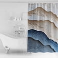 thumbnail image 4 of Small Stall Shower Curtain 48x72 Inch Narrow Half Size Blue Beige Bath Curtains Bathroom Decor Modern Coastal Wave Abstract Art Waterproof Fabric Shower Curtain Set with Hooks 48 Inch, 4 of 6
