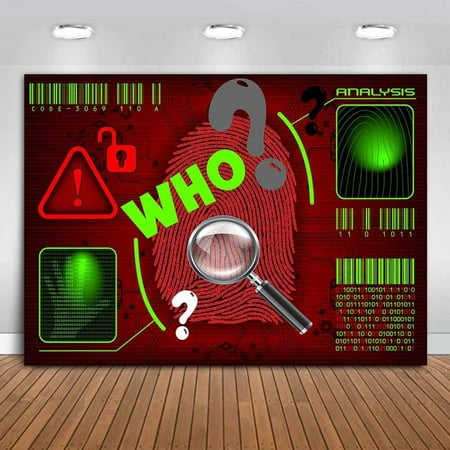 Image of Detective Backdrop 7x5ft - Police Mystery Investigation Photography Background for Top Secret Birthday Party