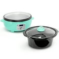 thumbnail image 2 of MegaChef 3.5 Quart Oval Electric Digital Slow Cooker in Turquoise, 2 of 5