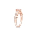 thumbnail image 3 of 7/8 Carat (Ctw) Morganite and White Topaz Ring in Rose Plated Sterling Silver for Women, 3 of 5
