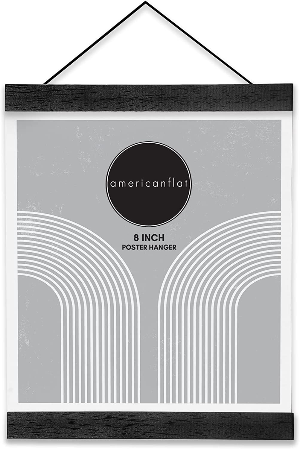 Americanflat 8 Inch Black Poster Frames, Wooden Poster Hanger
