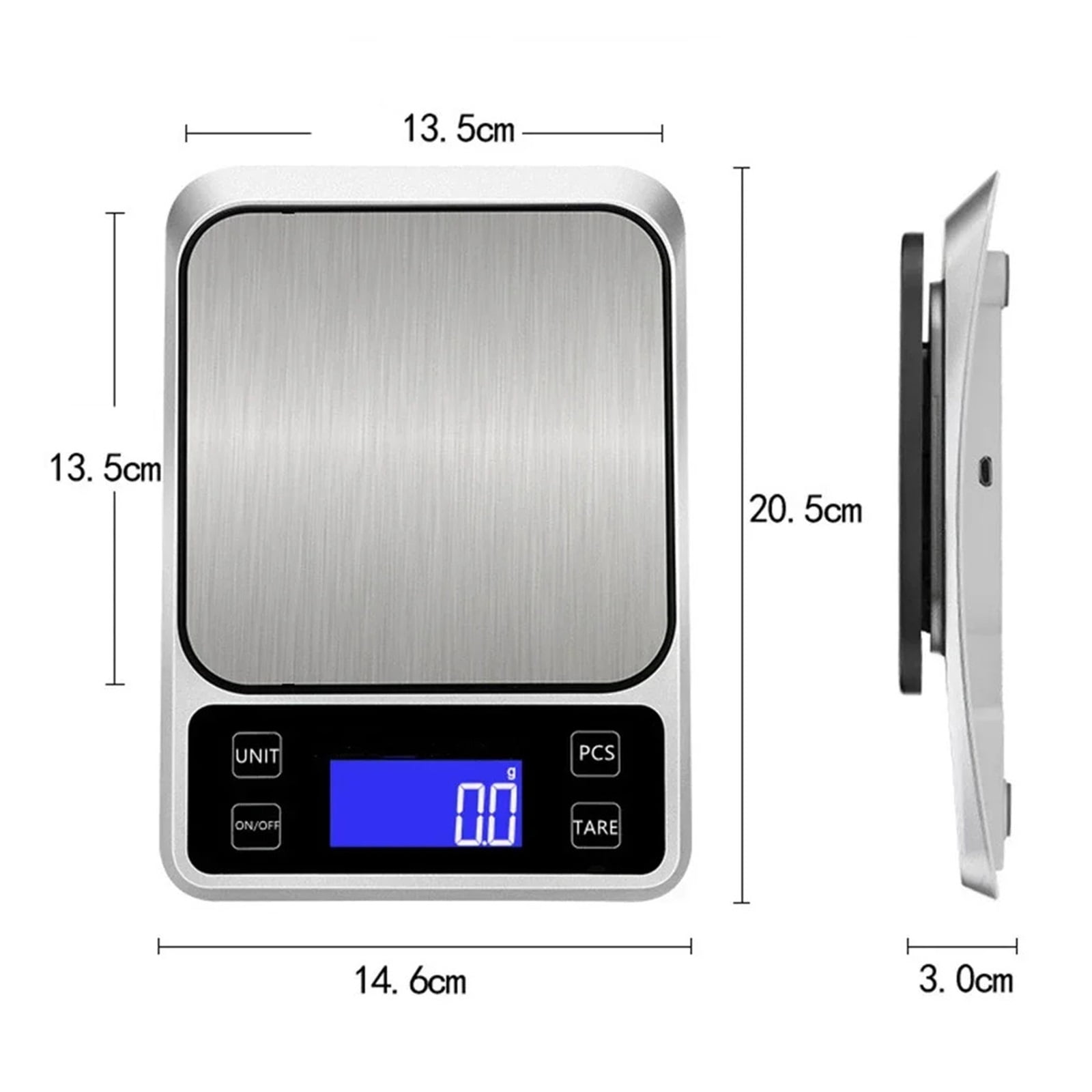 Kitchen Scale Stainless Steel Panel Weighing Food Diet Postal Measuring Balance Electronic Scales ,High-Precision Weighing Technology