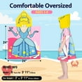thumbnail image 4 of Princess Hooded Towels for Kids - Soft Microfiber Poncho for Toddlers, Quick Dry Swim Cover-up for Boys & Girls Ages 1-6, Lightweight Pool Towel, 4 of 4