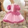 thumbnail image 2 of Baby Girls Peach Princess Dress Wedding Halloween Party Fancy Outfits, 2 of 7