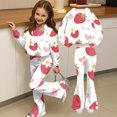 thumbnail image 6 of Grblisyd Outfits for Girls Casual Long Sleeve Cute Cartoon Print Sweatershirt and Flared Pants 2 Pieces Fall Winter Set Size 7-8 Years, 6 of 7