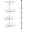thumbnail image 5 of Aquaterior 4 Tier Chrome Bathroom Tension Pole Shower Caddy Adjustable Caddy Pole Wall Rack Storage Metal Silver, 5 of 8