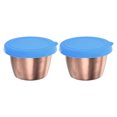 thumbnail image 1 of Contenedor de Aderezo para Ensalada Uxcell de 2pcs, Contenedores de Cocina de 2.4oz, Contenedores de Acero Inoxidable, Azul, 1 of 6