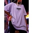 thumbnail image 2 of Butterfly & Letter Graphic Drop Shoulder Oversized Tee Graphic Tees Women Tops, Unisex, 2 of 7