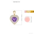 thumbnail image 3 of ANGARA Natural Amethyst Heart Pendant with Diamond Double Halo in 14K Yellow Gold for Women (Size-6mm) | February Birthstone, Birthday, Anniversary, Jewelry Gift for Women | Natural Amethyst Necklace, 3 of 8