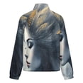 thumbnail image 6 of Jackets for Women Winter Coat Jackets Flannel Stand Collar Jacket(Modern Art Lady Portrait,Size:S-4XL), 6 of 7