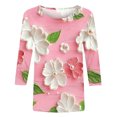 thumbnail image 6 of JTZGDY T-Shirts for Women Cute Flower Print Summer 3/4 Sleeve Crew Neck Basic Tees Plus Size Dressy Casual Tunic Blouse Trendy 2025 Outfit Clothes Multicolor#01 XXXL, 6 of 6