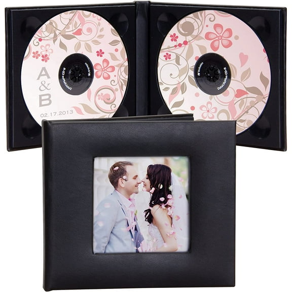 Deluxe Double CD/DVD Holder with Photo - Holds 2 Discs