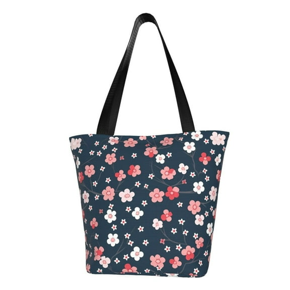 JUNZAN Cherry Blossoms for Shoulder Bag for Women,Tote Bag With Zipper Travel Large Shoulder Bag Handbag Crossbody Purse Ladies for Work