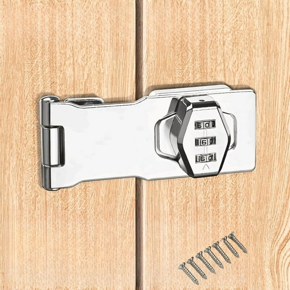 Keyless Entry Mechanical Combination Lock - Rotary Hitch for Home, Garden, Mailbox, Bathroom & Pet Doors - Durable Iron Construction - Silver