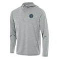 thumbnail image 2 of Men's-Antigua  Heather Gray New York City FC Tidy Quarter-Zip Pullover Hoodie, 2 of 3