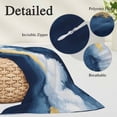 thumbnail image 6 of Navy Blue Throw Pillow Cover, Pillowcase Protectors with Zipper, Breathable Decorative Lumbar Pillow Case Cover, Abstract Modern Oil Painting Art Pillow Shams for Couch Sofa 16x24Inch, 6 of 8