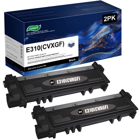 E310 CVXGF (2-Pack Black) Toner Cartridges with Chip Compatible for Dell E310-CVXGF Toner for Dell E310dw E514dw E515dw E515dn Printers