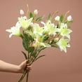 thumbnail image 3 of Visland Artificial Lily - Natural Silk Flowers For Bridal Bouquet, Home Decoration, DIY, Arts & Crafts Project, Garden, Office Decor, Centerpiece Décor - 3PCS, 3 of 3