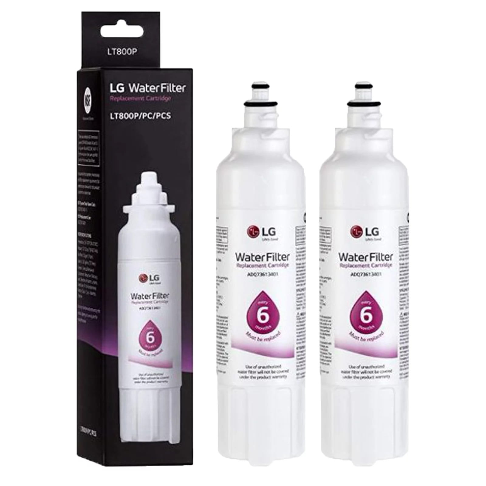 2 Pack LT800P / ADQ73613401 Replacement Refrigerator Water Filter