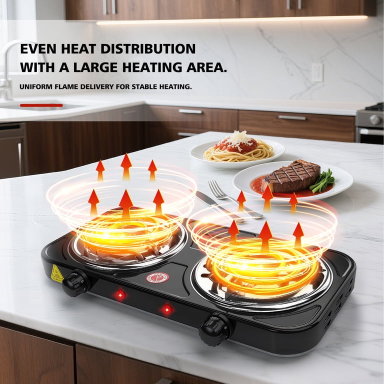 REDUSK Portable Double Burner Hot Plate, 2200W photo 3