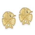 thumbnail image 2 of Diamond2Deal 14k Yellow Gold Textured Sand Dollar Earrings for Women (L- 0.54 in, W-0.54 in), 2 of 4