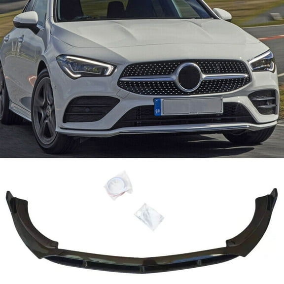 NINTE Front Bumper Lip for 2020-2023 Mercedes Benz CLA Sport B Style Gloss Black Lower Splitter 2 PCS