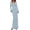 Light Blue, variant on PRETTYGARDEN Women's Fall Long Sleeve Maxi Bodycon Dresses Soft Stretchy Ribbed Knit, Bell Sleeve Square Neck Mermaid, Elegant Long Dress, Wedding Guest Party, Winter Clothing