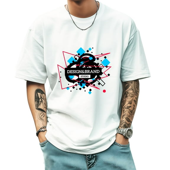 Graphic Tees for Men Summer New Print Casual Tee Fashion Trend Sports Shirt Select