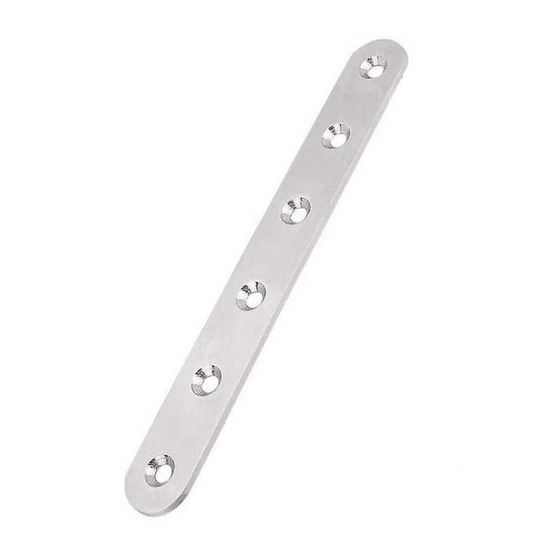 Soportes de metal para madera, soportes planos y rectos, placas de reparación de acero inoxidable, soportes para durmientes con orificios para reparación de muebles de fijación (4