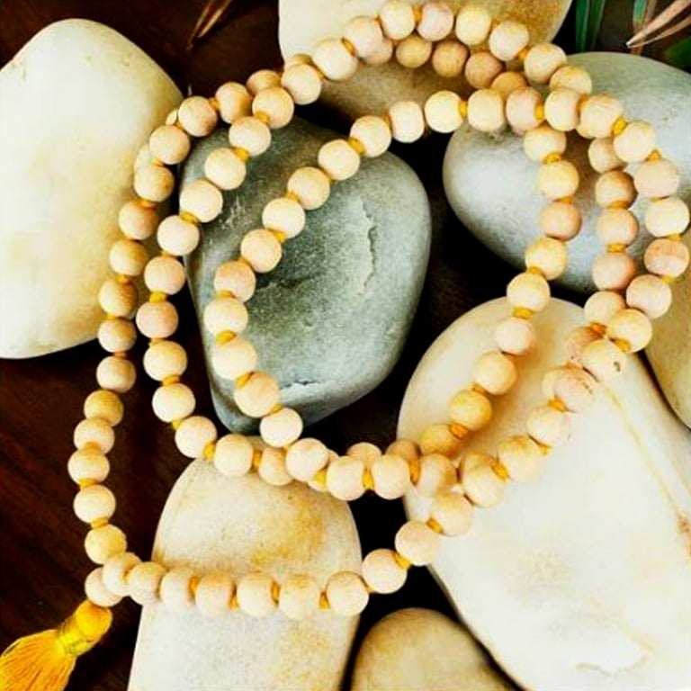 SoulGenie Meditation Mala Beads - Superior Grade Tulsi Wood