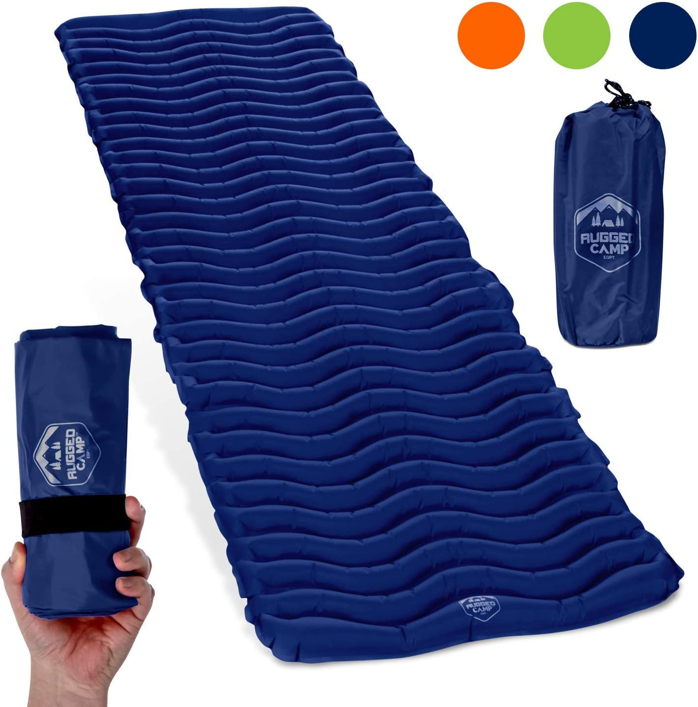 Compact and Comfortable Camp Air Mattress Lightweight Backpacking Sleeping Pad for Camping Ultralight Inflatable Inflating Sleep Mat Hiking or Travel 
