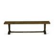 thumbnail image 3 of Pemberly Row V-Style 15x72" Wood Dining Bench in Jacobean Brown, 3 of 5
